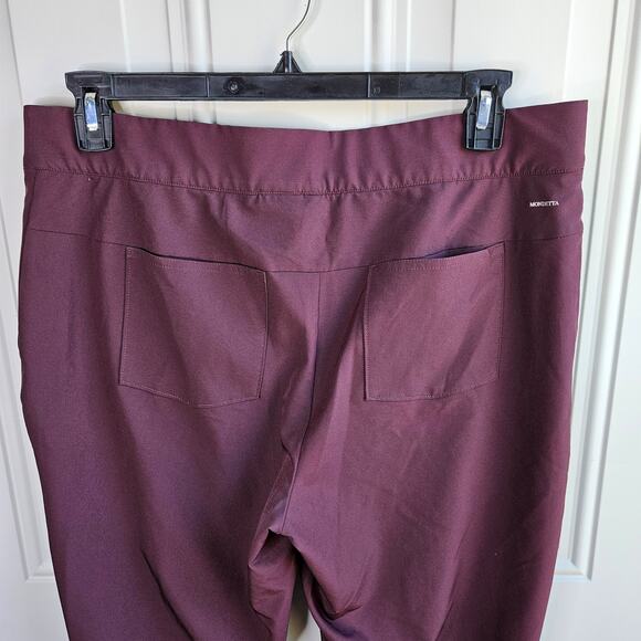 🦃 Mondetta Womens Travel Pants Full Jersey Lined Maroon Size 12 Casual Comfort - Picture 5 of 12